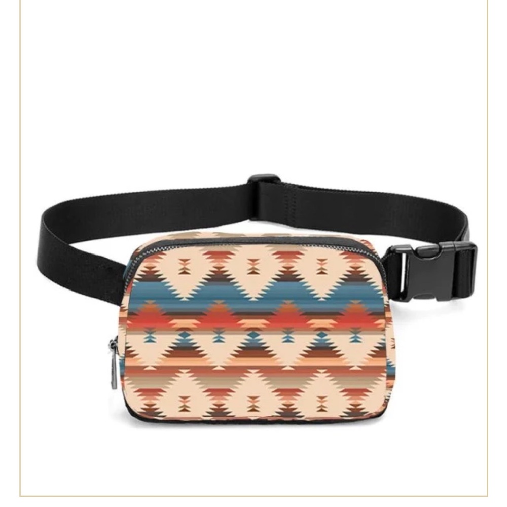 Aztec print belt bag fanny pack